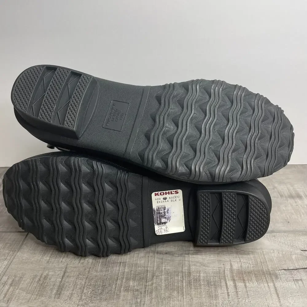 NWT CHAPS Matte Black Rubber Rain Boots AEVA BO RAI Sz 10 Slip On Low Top